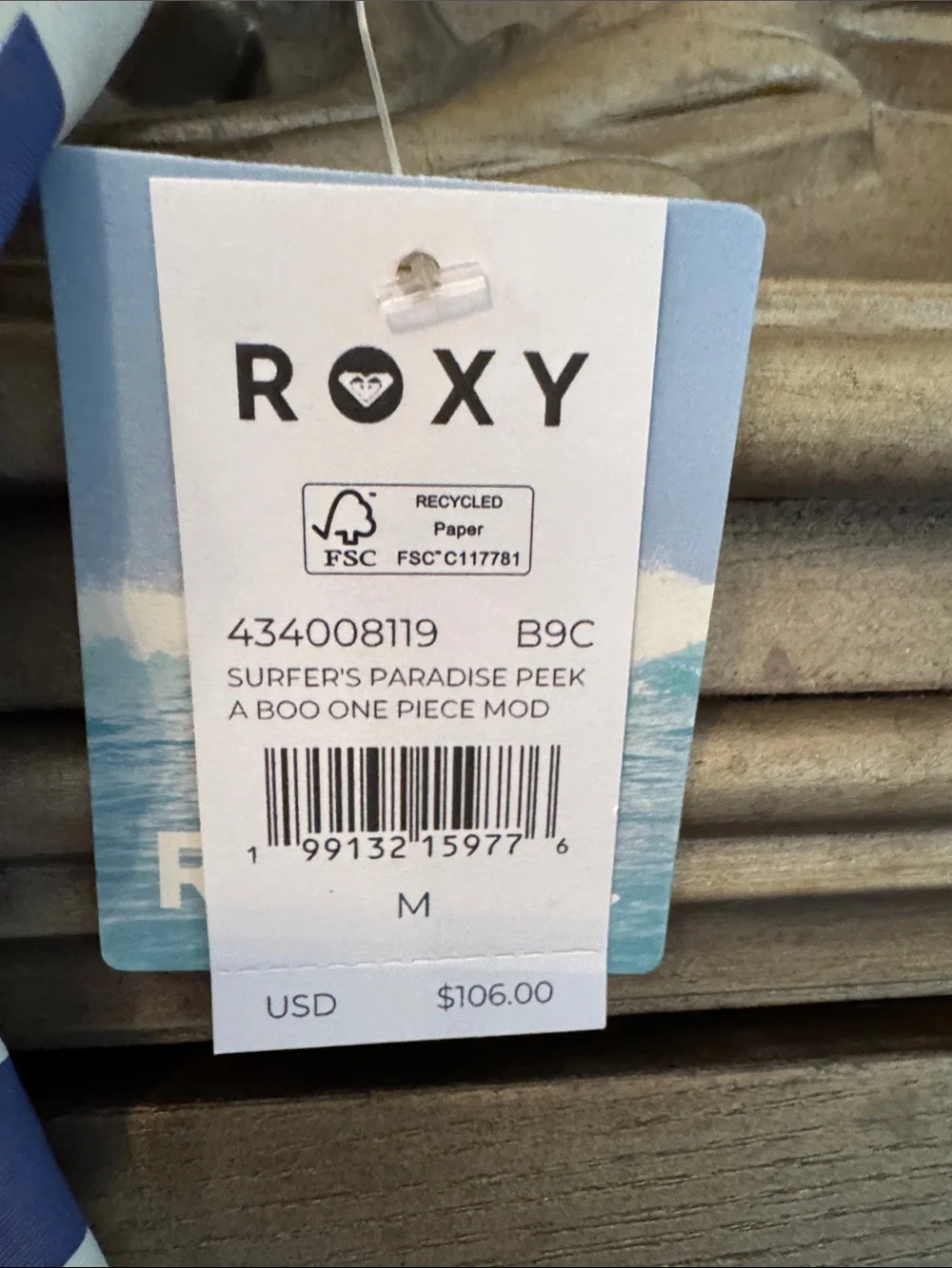 Roxy Women’s ' Light Blue & White Cutout One-Piece Swimsuit